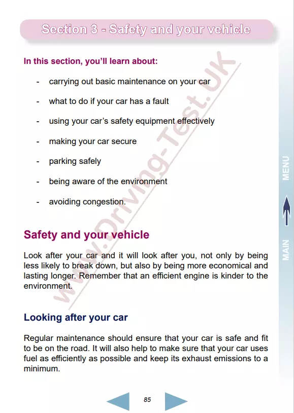 12. UK Driving Theory Test DVSA - Chapter 3: Study part